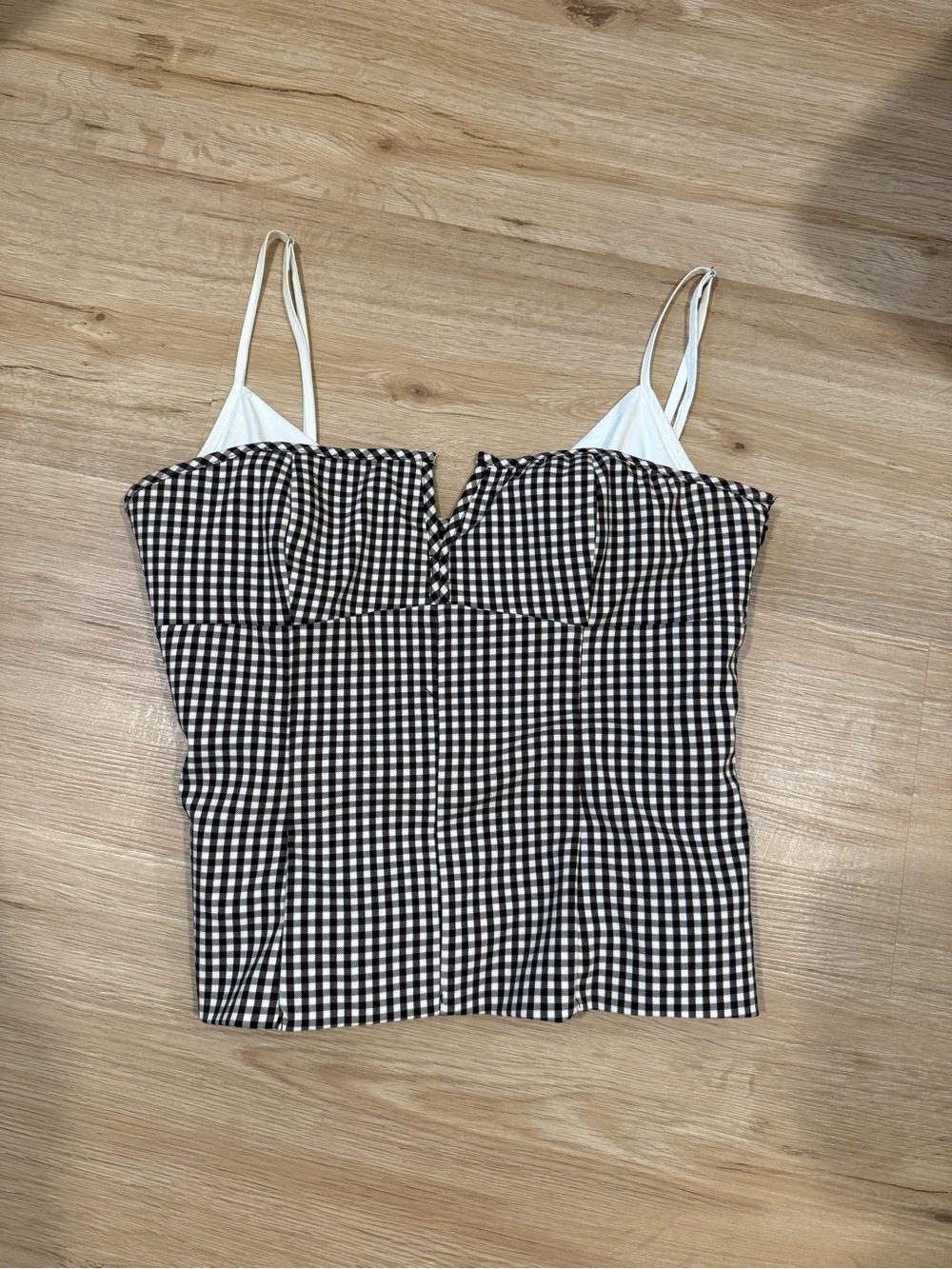 Zara Gingham Bustier Tank Top